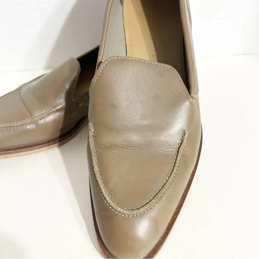 Everlane The Modern Leather Loafers Flats Shoes Olive Green /Taupe Made in Italy - Picture 14 of 16